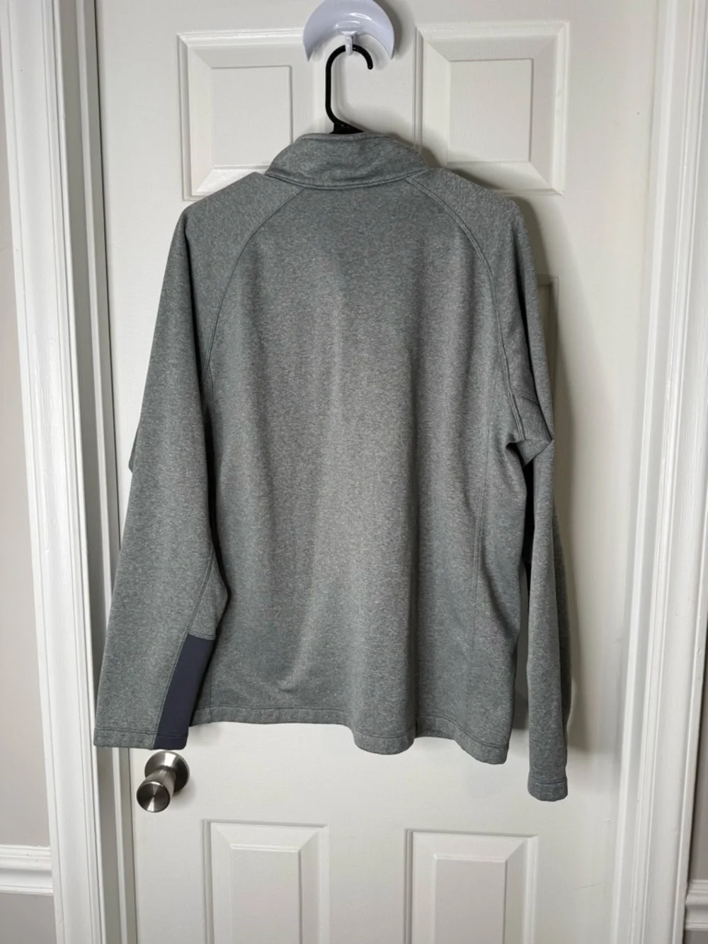 The North Face Gray Quarter-Zip Pullover with Blue Trim